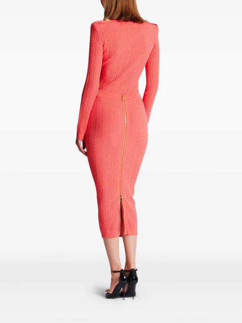 Balmain cable-knit skirt - Pink