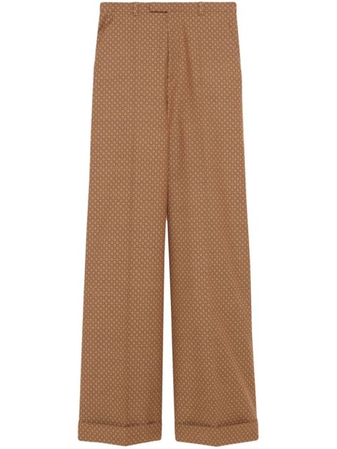 Gucci Square G-jaquard wide-leg trousers - Neutrals