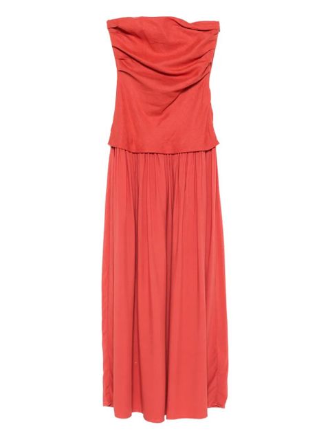 Faithfull the Brand Hedy Maxi ruched bandeau dress - Red - zdjęcie produktu nr 1