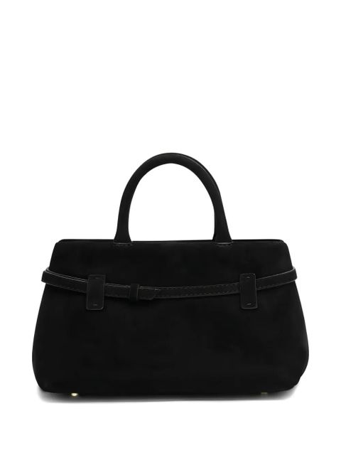 Manu Atelier buckle-fastening suede tote bag - Black