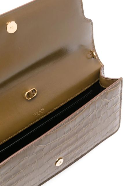 TOM FORD Whitney crocodile-embossed shoulder bag - Green