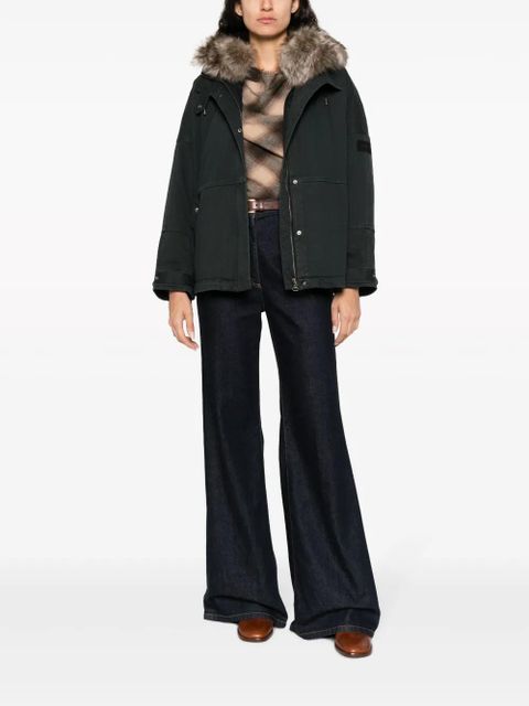 Yves Salomon detachable-hood padded parka - Blue