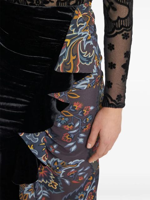 ETRO asymmetric paisley-print midi skirt - Black - zdjęcie produktu nr 2