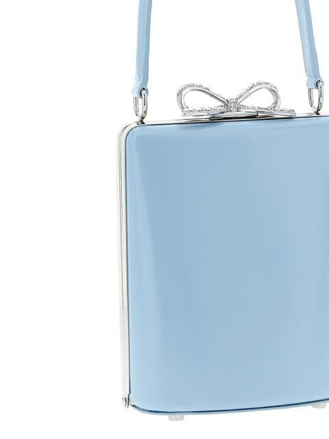 Self-Portrait rhinestone-bow tote bag - Blue