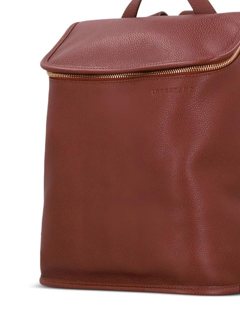 Longchamp medium Le Foulonné leather backpack - Brown