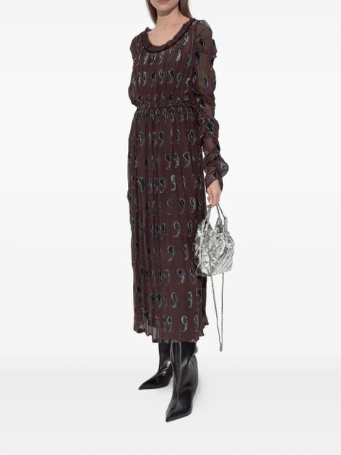 Tory Burch paisley-print midi dress - Brown