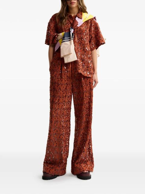 Essentiel Antwerp sequin-embellished trousers - Brown - zdjęcie produktu nr 2