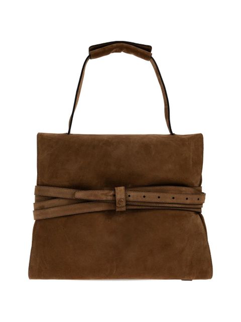 Moschino belted handle tote bag - Brown