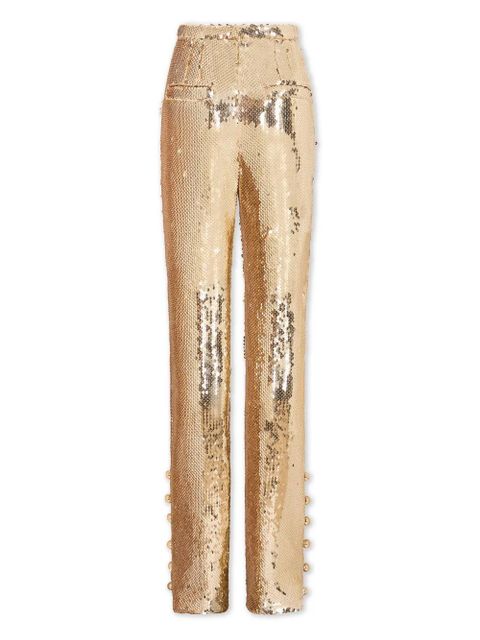 Rabanne sequinned flared trousers - Gold