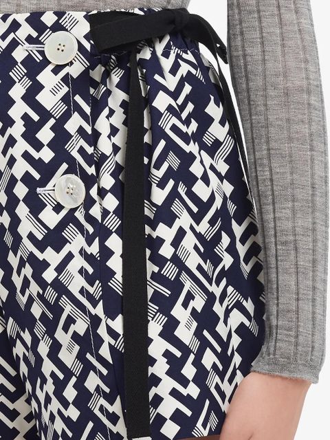 Prada side-tie geometric shorts - Blue