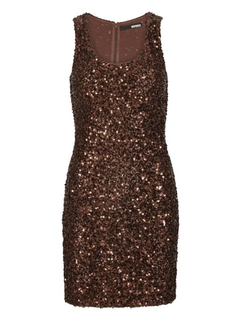 ROTATE BIRGER CHRISTENSEN sequin-embellished sleeveless mini dress - Brown - zdjęcie produktu nr 1