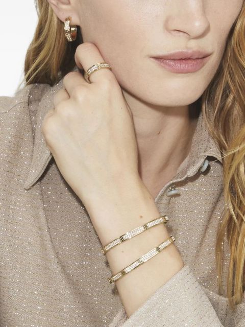 Tory Burch pavé hoop earrings - Gold - zdjęcie produktu nr 1