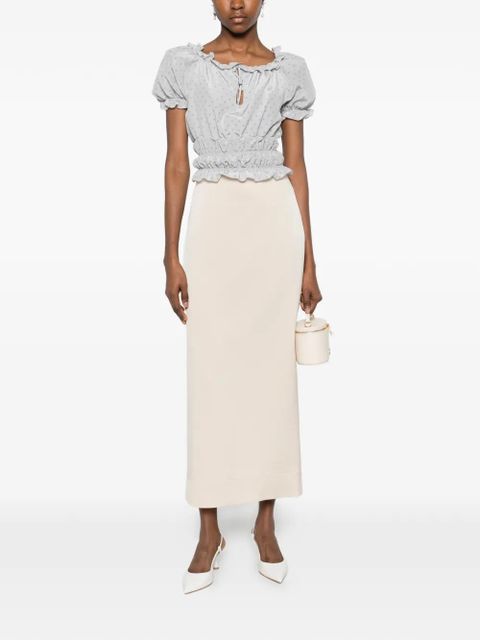 Alessandra Rich polka-dot ruffled top - Grey - zdjęcie produktu nr 2