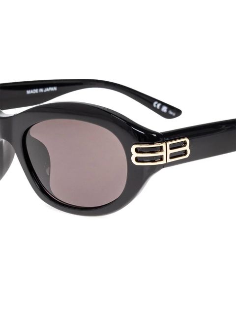 Balenciaga Eyewear oval-frame logo sunglasses - Black