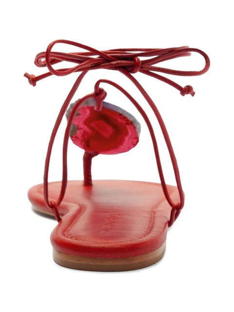 FARM Rio tie stone sandals - Red
