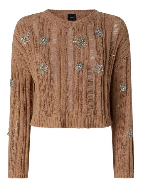 PINKO embellished distressed top - Brown - zdjęcie produktu nr 1