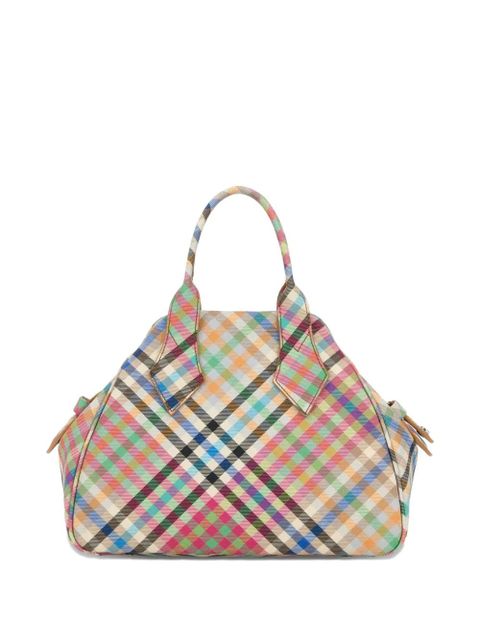 Vivienne Westwood medium Yasmine plaid tote bag - Neutrals