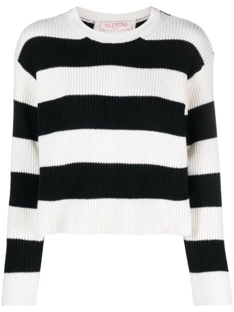 Valentino Garavani striped virgin wool jumper - Black - zdjęcie produktu nr 1
