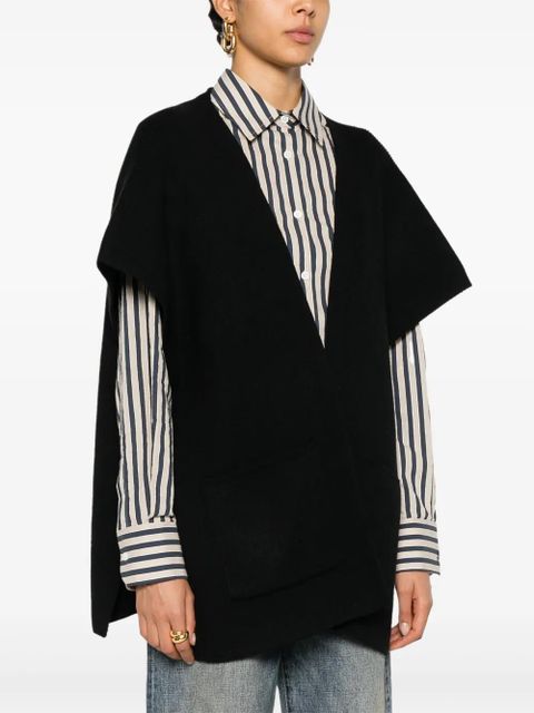 TWINSET logo-embroidered poncho - Black