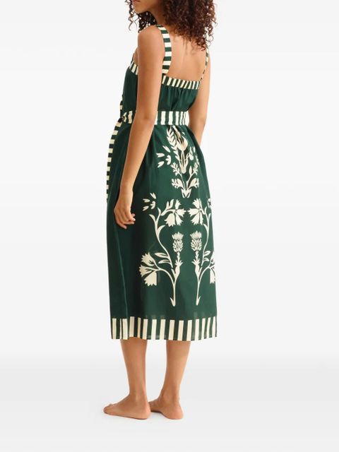 ERES Lakshya floral-print striped midi dress - Green