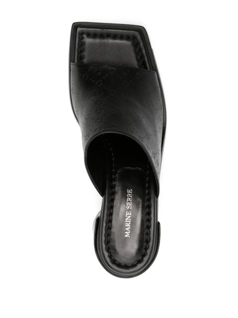 Marine Serre 75mm leather sandals - Black