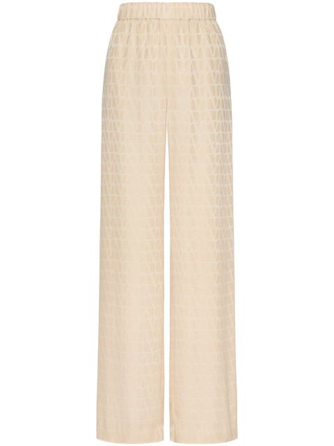 Valentino Garavani Toile Iconographe jacquard silk trousers - Neutrals