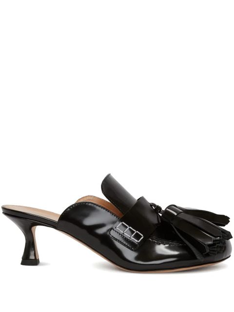 JW Anderson tassel-detail leather mules - Black - zdjęcie produktu nr 1