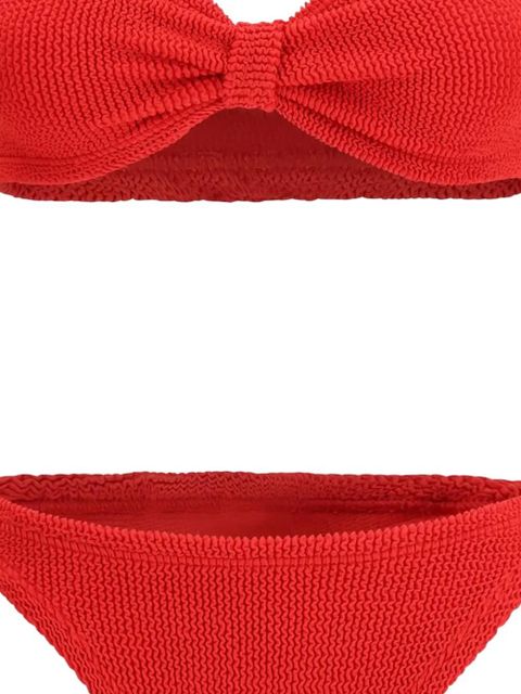 Hunza G Alicia crinkle-effect bikini - Red