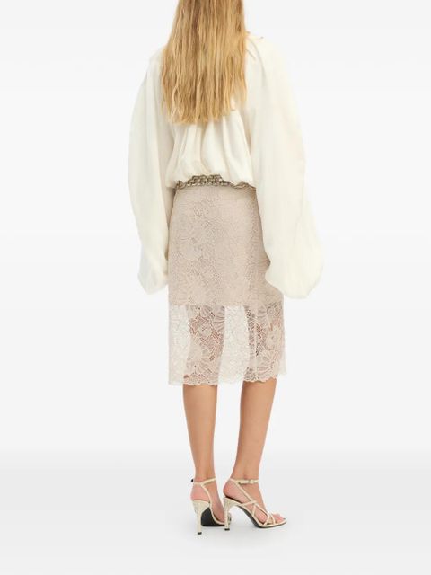 ROTATE BIRGER CHRISTENSEN lace midi skirt - Neutrals