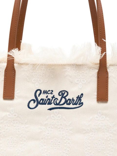 MC2 Saint Barth mid City fringed floral shoulder bag - Neutrals