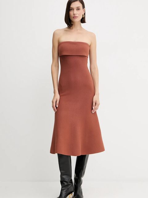 Twinset sukienka kolor brązowy mini rozkloszowana 252TP3410 - zdjęcie produktu nr 1