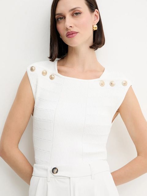 Guess top EVANGELINE damska kolor biały gładka W5YR12 Z0130