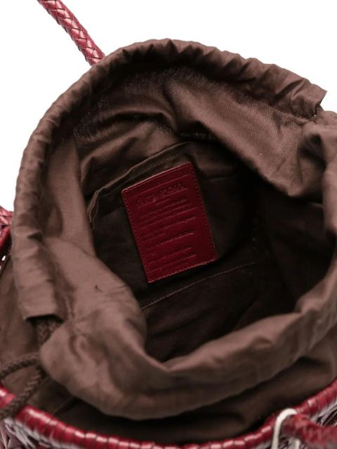 DRAGON DIFFUSION braided leather bucket bag - Red - zdjęcie produktu nr 2