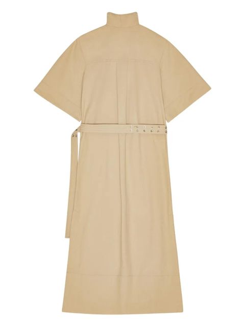 GANNI belted shirt dress - Neutrals