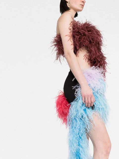 The Attico Keri feather-embellished minidress - Pink