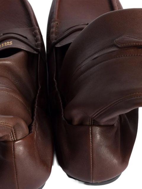 Miu Miu leather loafer boots - Brown - zdjęcie produktu nr 2