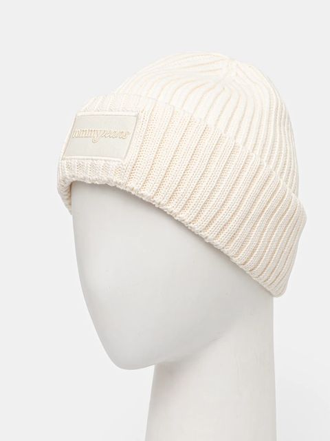 Tommy Jeans czapka bawełniana kolor beżowy AW0AW17909