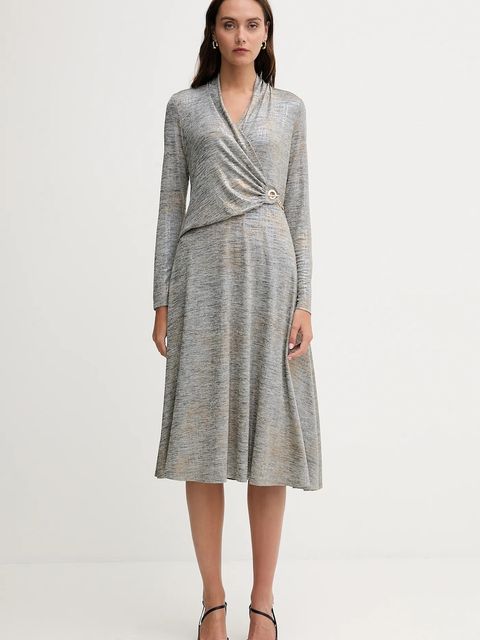 Joseph Ribkoff sukienka kolor srebrny midi rozkloszowana 253285 - zdjęcie produktu nr 1