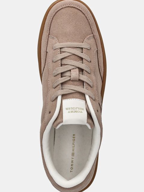 Tommy Hilfiger sneakersy zamszowe TH HERITAGE COURT SNEAKER SUEDE damskie kolor beżowy FW0FW09266