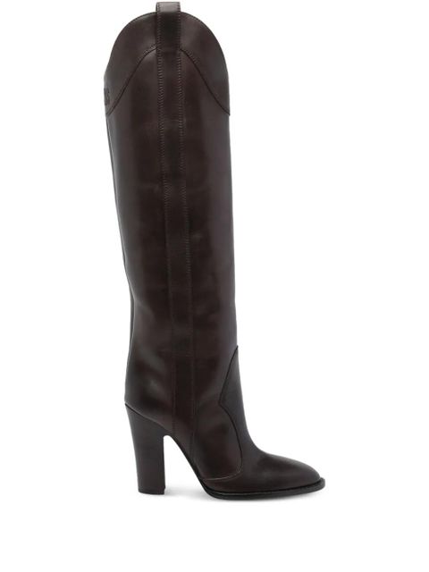Paris Texas 100mm Lavinia pointed over-the-knee boots - Brown - zdjęcie produktu nr 1