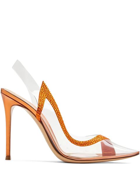 Gianvito Rossi 105mm Hortensia crystal-embellished pumps - Orange - zdjęcie produktu nr 1