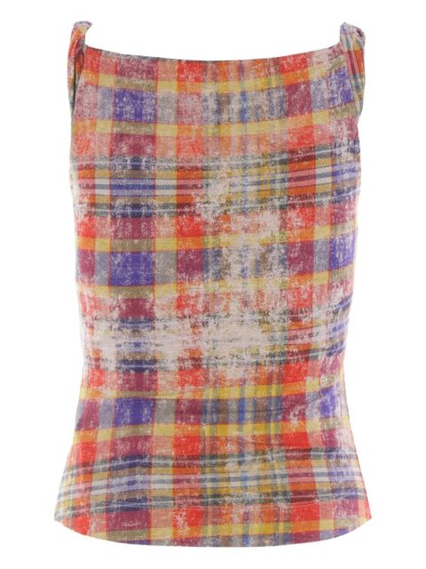 Vivienne Westwood cowl-neck plaid top - Orange - zdjęcie produktu nr 2