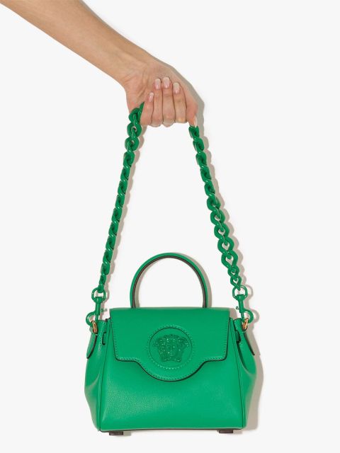 Versace small La Medusa top handle bag - Green