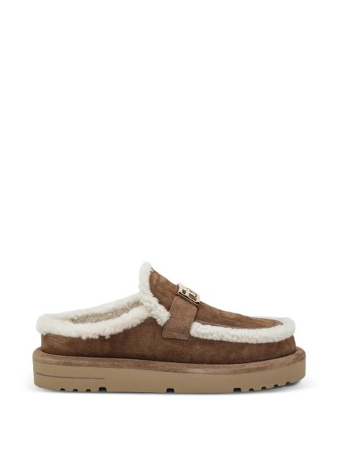 FENDI FF-motif shearling-trim mules - Brown - zdjęcie produktu nr 1