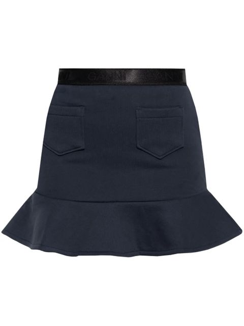 GANNI flared-hem mini skirt - Blue - zdjęcie produktu nr 1