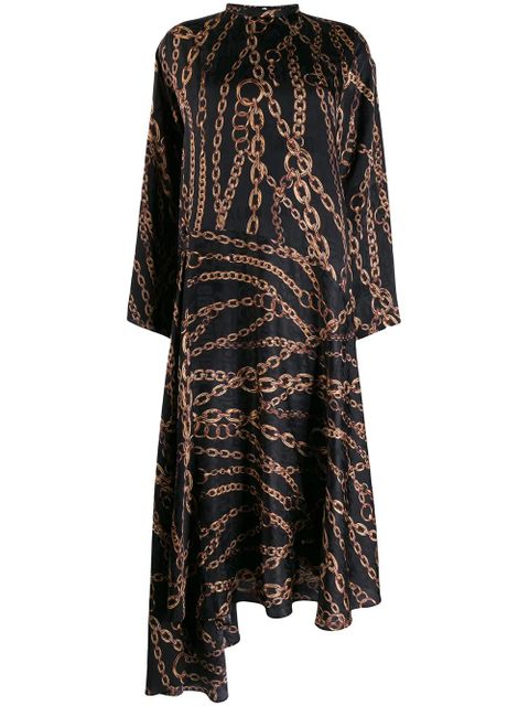 Balenciaga Chains Typo asymmetric dress - Black