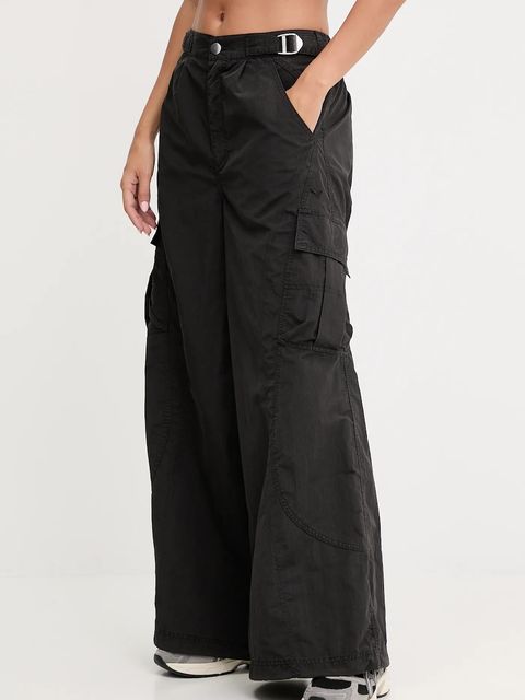 Puma spodnie damskie kolor czarny szerokie high waist 632507