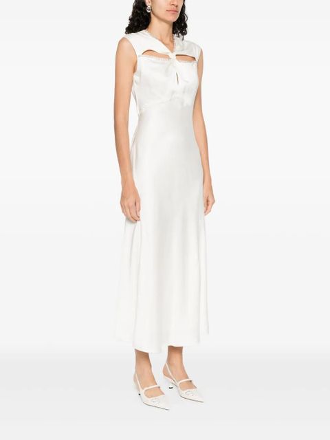 SANDRO long crystal-embellished dress - White