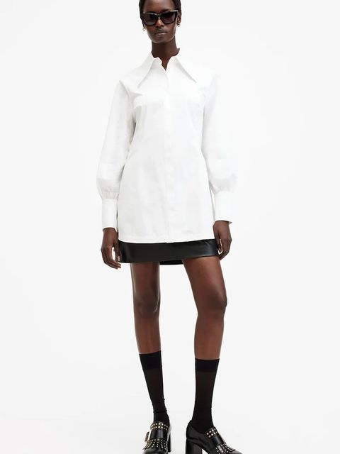 AllSaints koszula bawełniana MOIRA damska kolor biały regular z kołnierzykiem klasycznym W083PB
