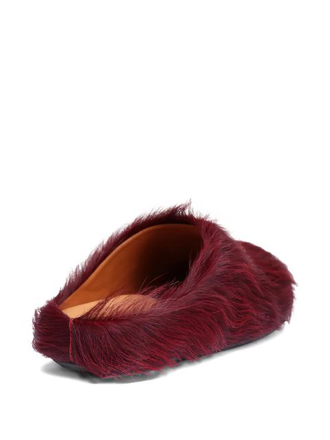 Marni calf-hair mules - Red